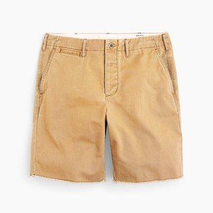 J. Crew Men's Size 36 Distressed Military Officer's Shorts Tan Cut Off Twill